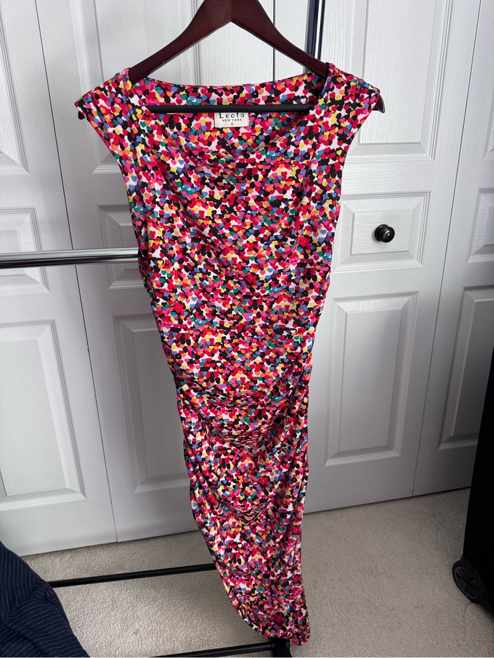 Leota Pink Multi-Print Midi Dress